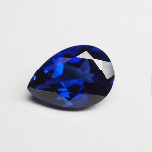 Nano Crystal Blue Color Pear Faceted AAA Loose Gemstones for Jewelry Makings, Heat Resistant (4x3mm - 18x13mm)