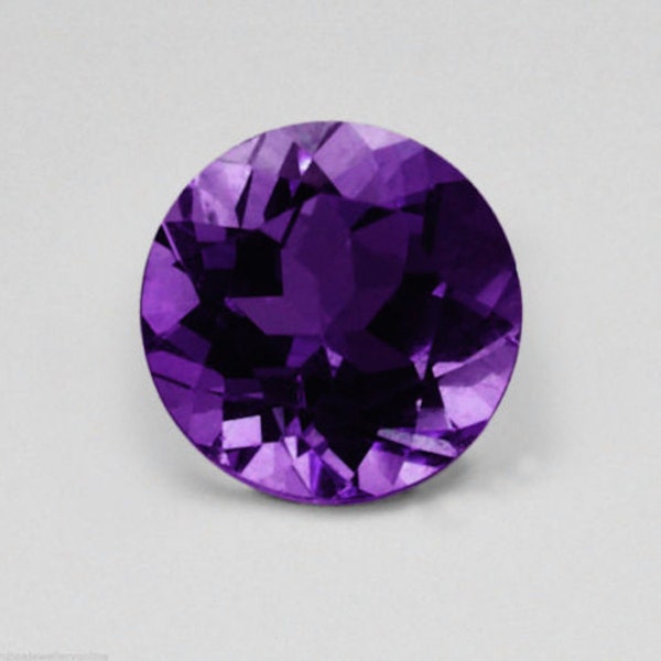 Piedras preciosas sueltas AAA facetadas redondas de color morado oscuro, amatista africana genuina natural para fabricación de joyas de lujo, piedra natal de febrero (1 mm - 12 mm)