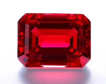 Lab Created Pulled Czochralski Ruby AAAAA Emerald Faceted Loose