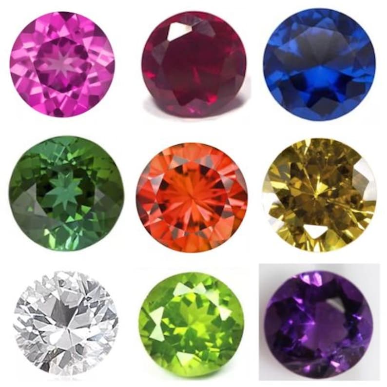 Labcreated Corundum & Spinel Round Faceted Multicolor Loose Etsy