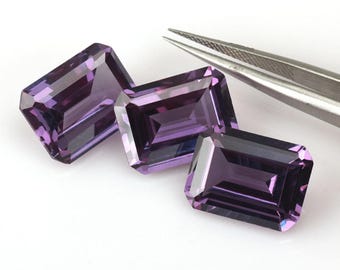 Lab Created Alexandrite Corundum AAA Emerald Faceted Loose Stones (4x2mm - 18x13mm)