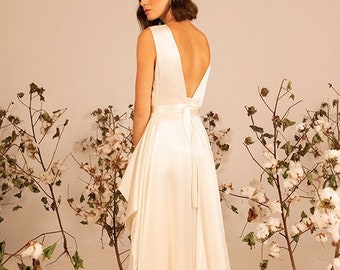 Bridal top, two piece wedding dress, wedding seperates, silk blouse, modern wedding dress, silk wedding dress, minimal wedding dress, DAFNE