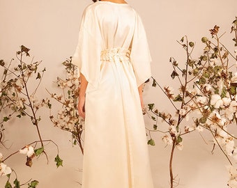 Long Sleeve Silk Wedding Dress, Kimono, Silk Kimono, Wedding Kimono, Boho Wedding  Dress, Alternative Wedding Dress, ATHENA - Etsy