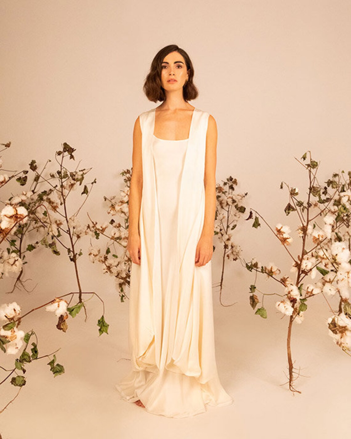 Silk Slip Wedding Dress Low Back Wedding Dress Minimal Etsy