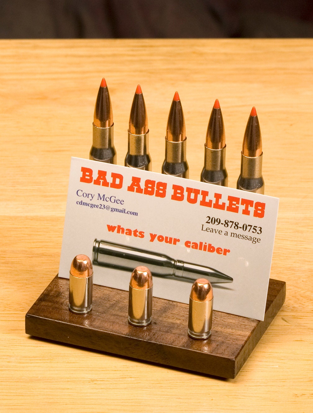 Business card holder with rifle and pistol cartridges Etsy