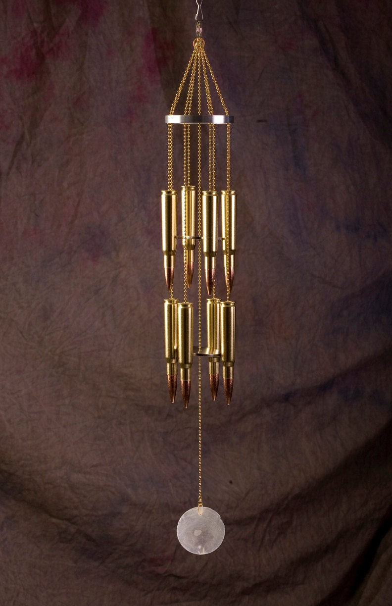 Metal No Trespassing 50 Cal Bullet Gun Shell Ammo Wind Chime Porch Outdoor Decor Metal No Trespassing 50 Cal Bullet Gun Shell Ammo Wind Chime Porch Outdoor Decor