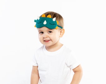 Natural Felt Breathable Dinosaur eye mask, high quality mask for nap time and montessori pretend play