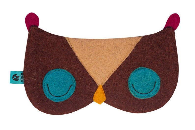 Natural Felt Breathable Owl sleep eye mask, high quality eye mask, night mask, nap mask, mask for yoga image 2