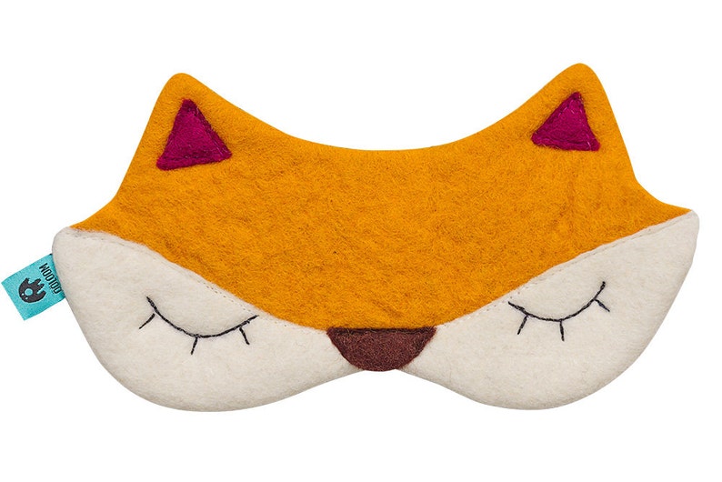 Natural Felt Breathable Fox sleep eye mask, high quality eye mask, night mask, nap mask, mask for yoga image 2