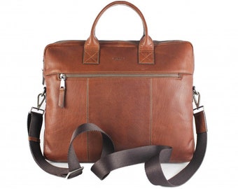 Zerimar BAMBO model leather briefcase 40x5x31 cm