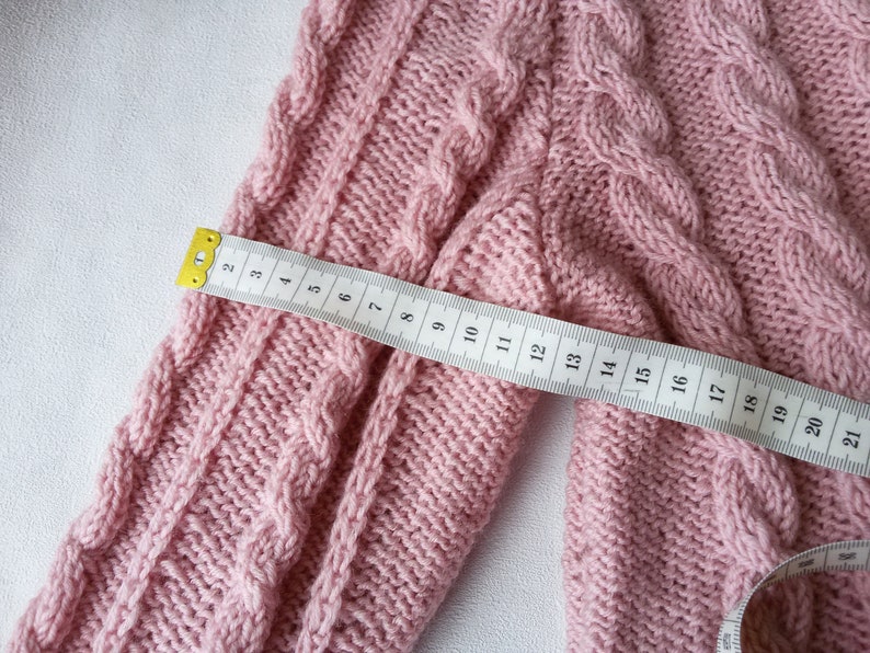 Woman clothing pink cable knit Sweater chunky soft warm perfect winter gift for woman fashion pullover hand knit sweater Valentine gift image 9