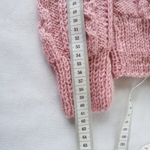 Woman clothing pink cable knit Sweater chunky soft warm perfect winter gift for woman fashion pullover hand knit sweater Valentine gift image 8