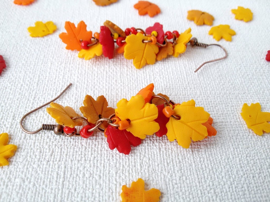 EARRINGS AUTUMN LEAVES - SILVER main image 1