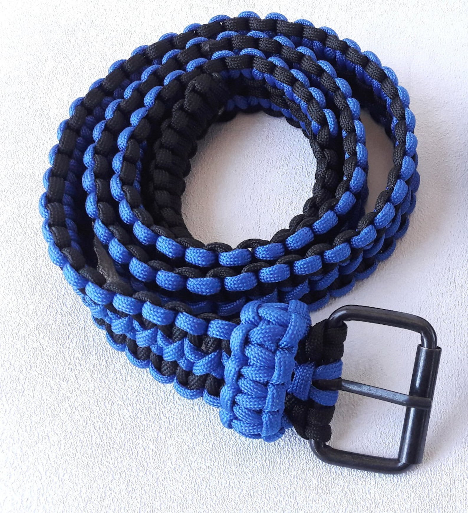 Blue Black Cobra Knot Belt Paracord 550 Mens Belt Black Boyfriend Gift