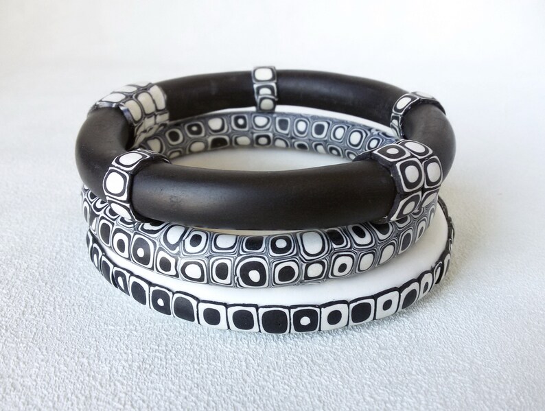 black and white bracelet image 1