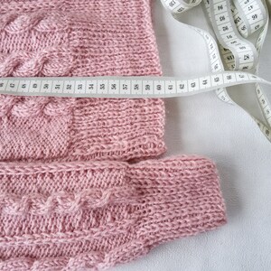 Woman clothing pink cable knit Sweater chunky soft warm perfect winter gift for woman fashion pullover hand knit sweater Valentine gift image 7