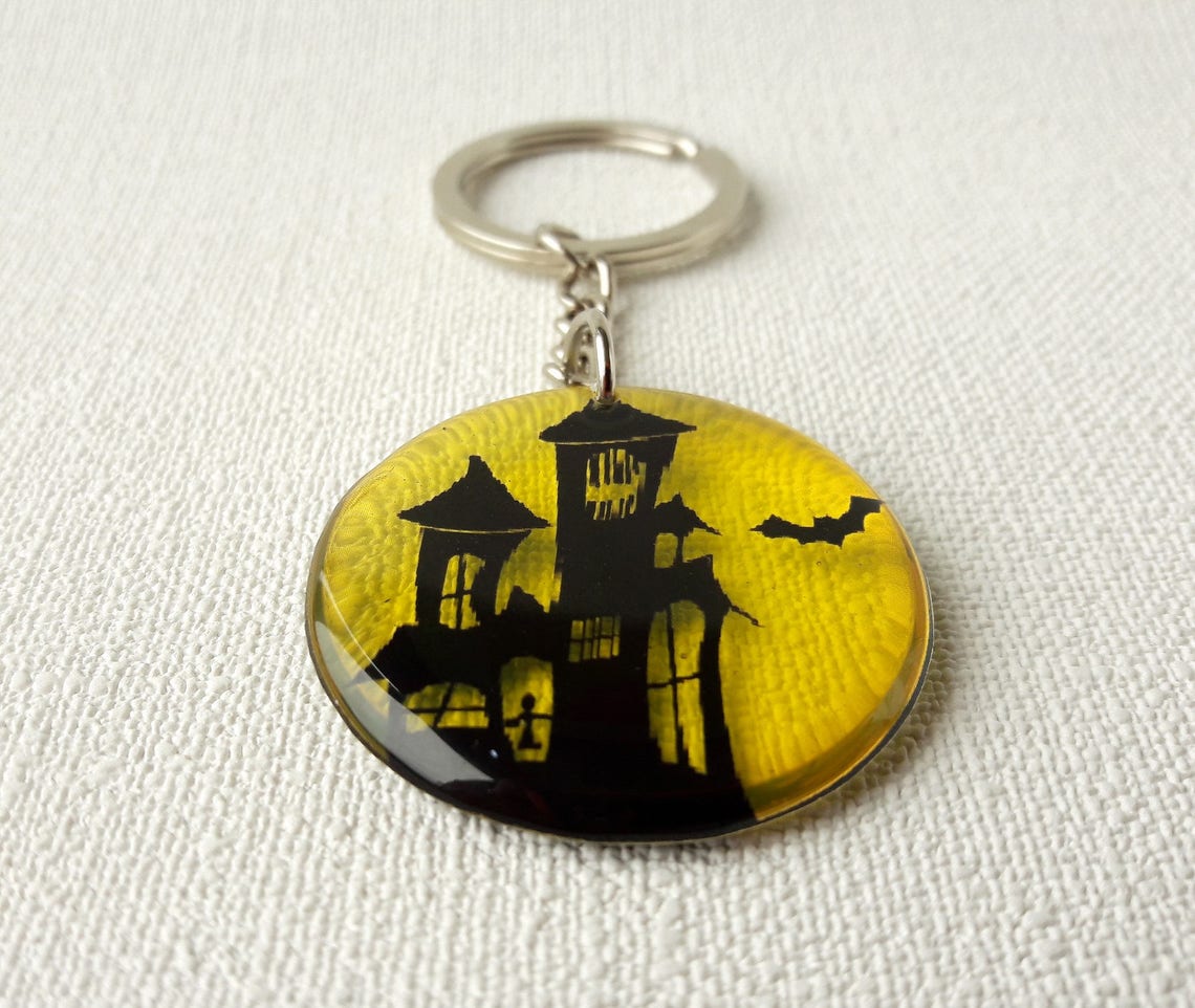 Halloween Keychain Creepy Accessory Cute Halloween Keyring Etsy