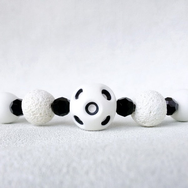 white black beaded necklace short jewelry statement chunky white Beads choker necklace woman gift modern polymer clay jewelry white black