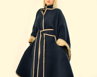 Wool Cape Coat For Winter, Wool Cloak, Winter Cape, Japanese Clothing, Warm Cape, Plus Size Clothing, Black Cape, Cloak Coat,Outerwear Women