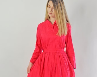 Red Dress Linen, Women Red Dress, Natural Linen Dress, Linen Clothing, Loose Linen Dress, Plus Size Linen Dress, Linen Kaftan Dress, Gabyga