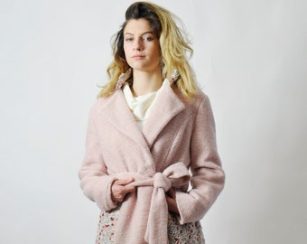 Wool Coat Women, Winter Coat Long, Pink Trench Coat, Plus Size Wool Coat, Belted Cape Coat, Princess Coat, Women Outerwear Winter