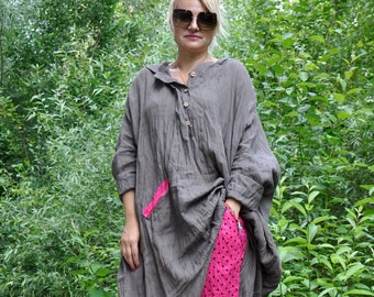 Women Linen Set, Linen Top And Pants Set, Maxi Linen Tunic Dress, Linen Harem Pants, Loose Linen Tunic, Baggy Linen Pants, Kaftan Tunic