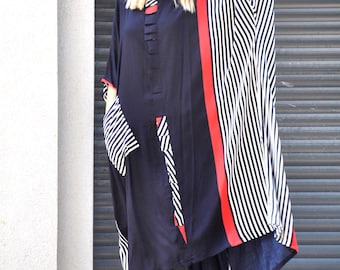 Extravagant Viscose Tunic, Patchwork Belted Dress, Maxi Wedding Dress, Maternity Dress, Wrap Dress Oversized Kaftan, Cotton Handmade Item