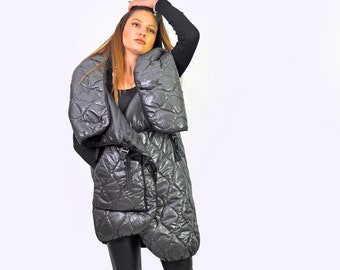 Puffer Jacket Women, Bomber Jacket With Hood, 90s Jacket, Plus Size Clothing, Sleeveless Jacket, Winter Jacket, Extravagant Jacket, Gabyga