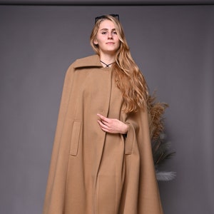 Camel cape deals coat