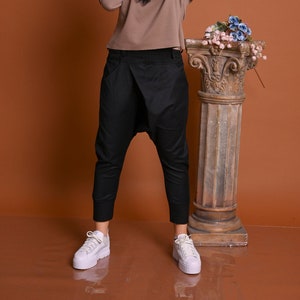 Black Harem Pants, Wool Harem Pants, Yoga Pants, Steampunk Pants, Baggy Pants, Urban Pants, Harem Trousers, Wide Leg Pants, Plus Size