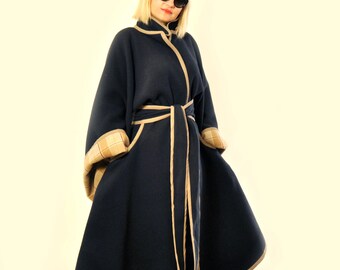 未使用レッドレーベル ブラックケープコート ウール混合極美品 VERILADY | レディースウール混ラポンチョコート アウター ケープコート