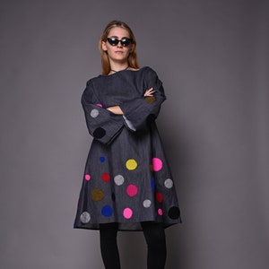 Denim Midi Dress For Women, Polka Dot Dress, Denim Party Dress, Cocktail Dressses, Denim Maxi Dress, Jean Dress, Plus Size Dress, Gabyga