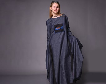 denim dress plus size winter ELOQUII Elements Women's Plus Size Belted Denim Dress