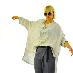 Linen Tunic Shirt, Beige Linen Shirt, Linen Clothing, Plus Size Linen Tunic, Oversize Shirt, Casual Linen Tunic, Loose Linen Tunic, Gabyga