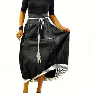 Black Skirt, Long Skirt, Winter Skirt, Taffeta Skirt, Maxi Skirt, Casual Skirt, Extravagant Skirt, Loose Skirt, Cotton Skirt, Plus Size image 1