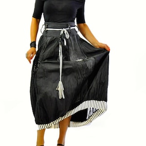 Black Skirt, Long Skirt, Winter Skirt, Taffeta Skirt, Maxi Skirt, Casual Skirt, Extravagant Skirt, Loose Skirt, Cotton Skirt, Plus Size