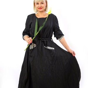 Black Dress, Maxi Dress, Cotton Dress, Plus Size Maxi Dress, Plus Size Clothing, Long Dress, Oversize Dress, Plus Size Kaftan Dress, Gabyga