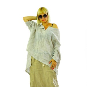 Linen Tunic Top, Women Tunic Top, Plus Size Linen Top, Linen Clothing, Summer Linen Tunic, Long Sleeve Tunic, Loose Linen Tunic, Minimal Top