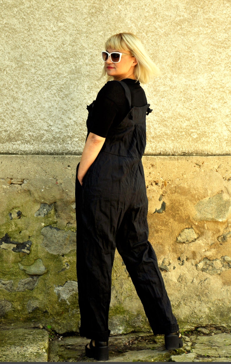 Linen Jumpsuit Black Jumpsuit Women Jumpsuit Linen Etsy UK