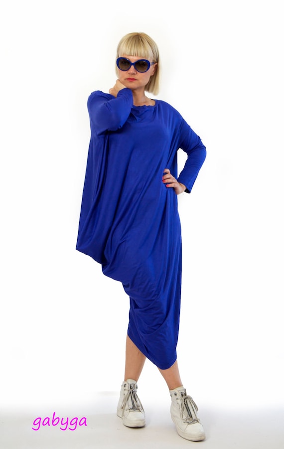 New collection/Royal blue tunic/Oversize caftan/Maxi blue | Etsy