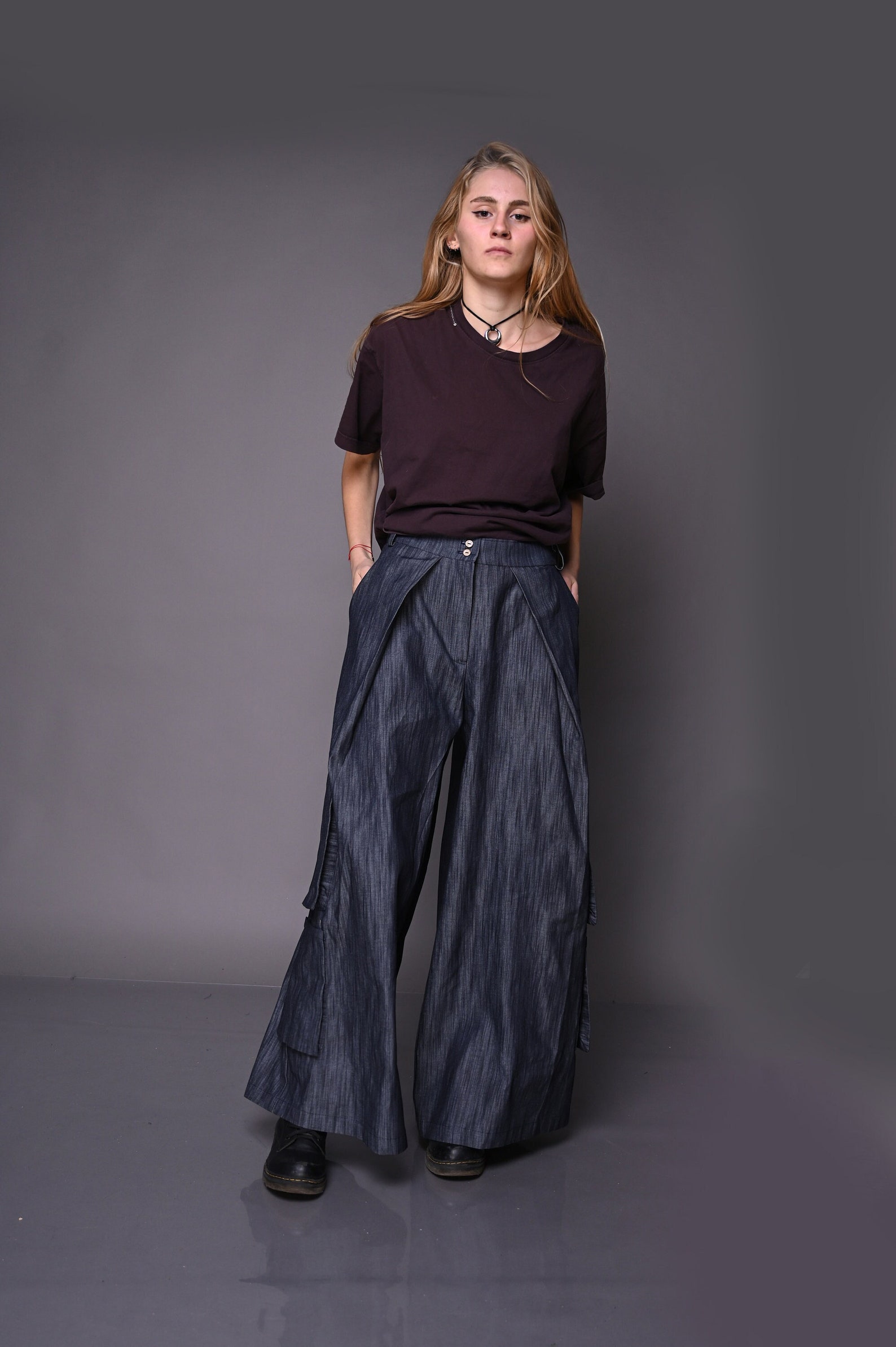 Denim Palazzo Pants
