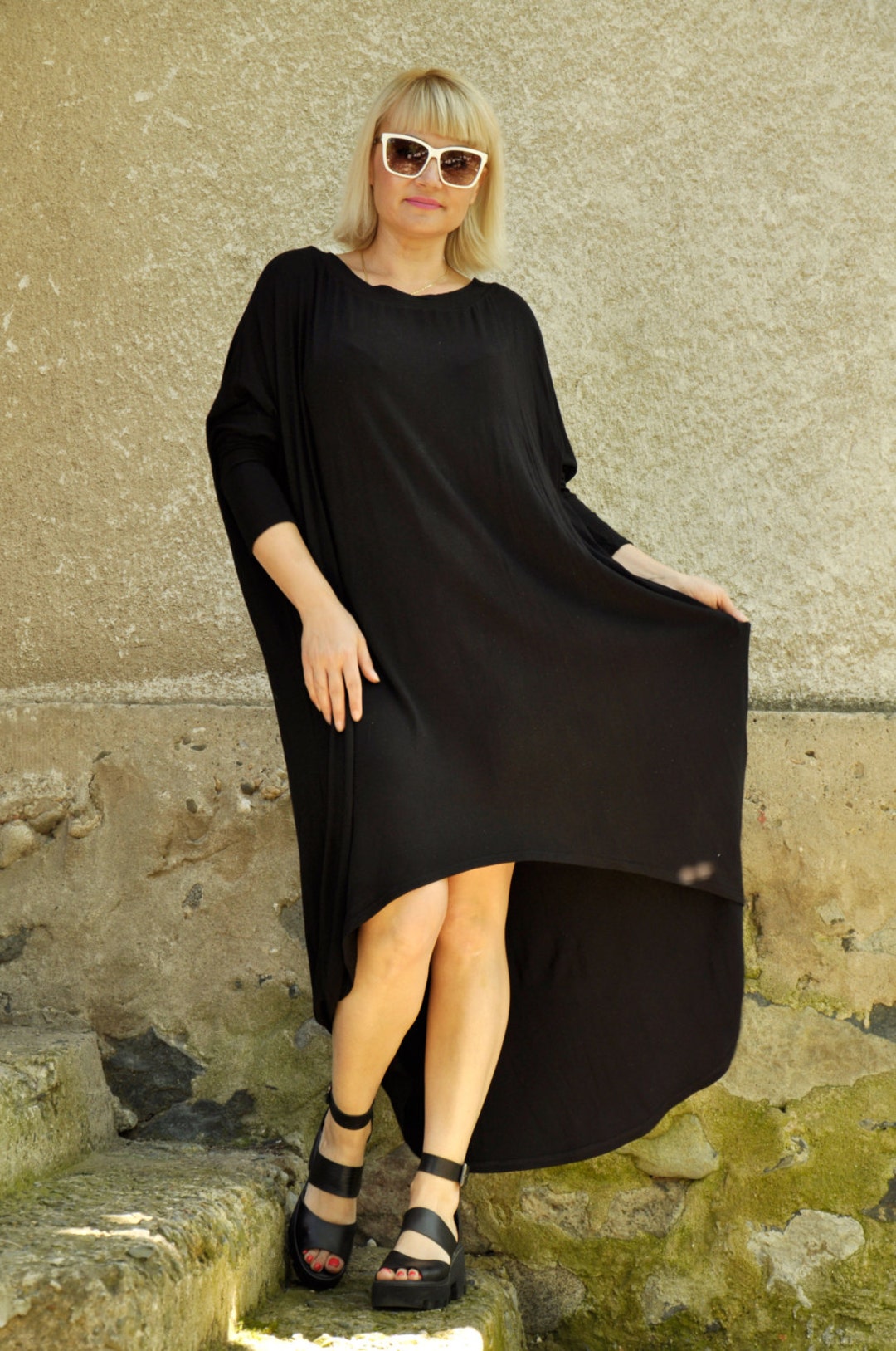 open lace back dress HIDDEN TUNIC BLACK