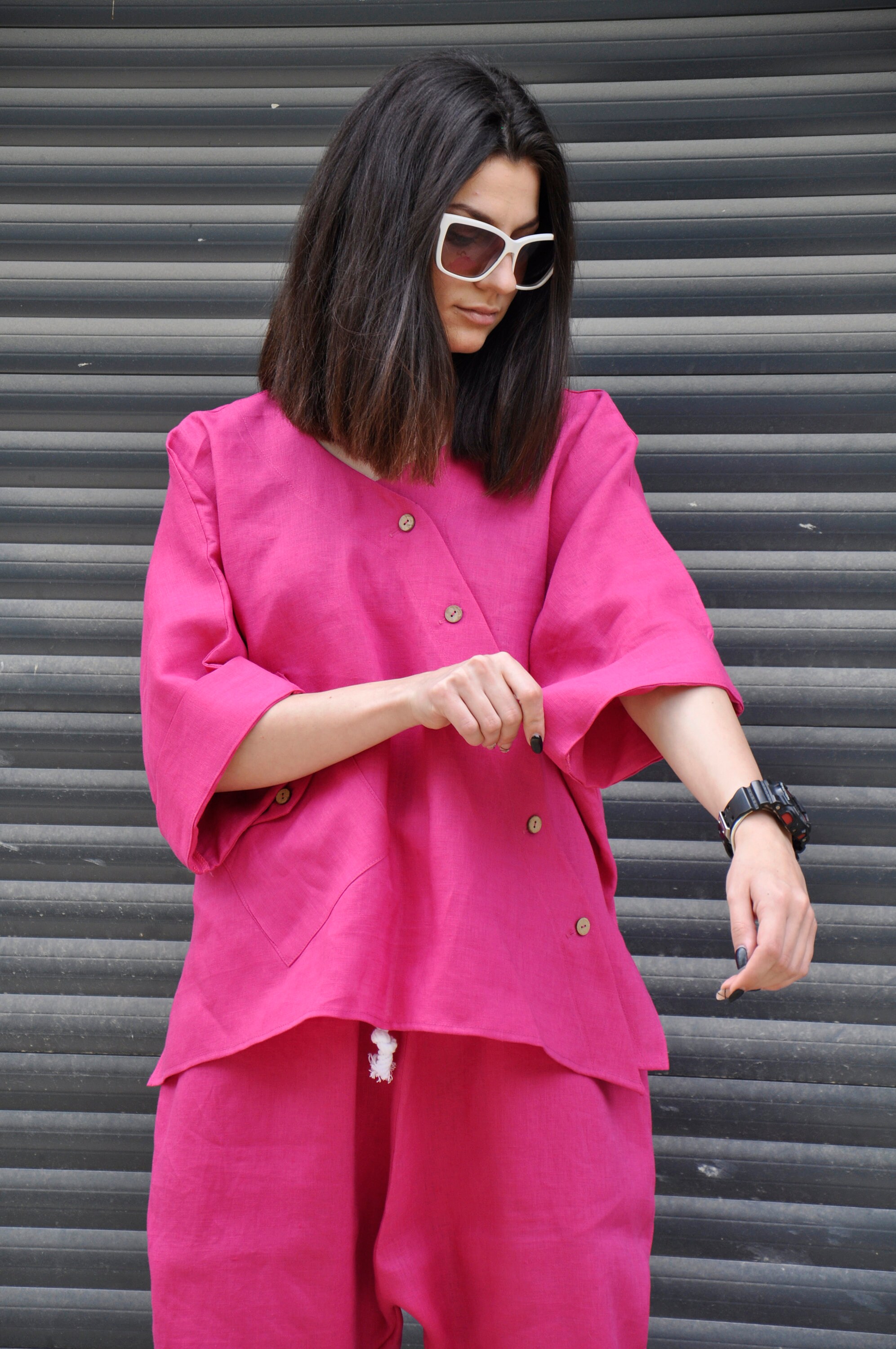 Tシャツ・カットソー Aspesi Blush Pink Silk Crepe Top Silk Shirt - Pink - Shirts - & Other Stories