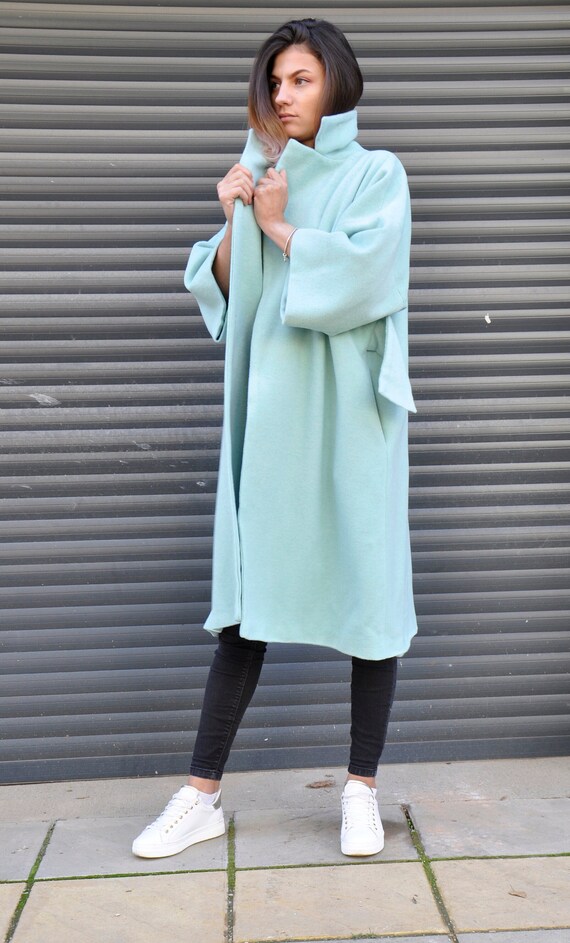 Mint green wool coat hotsell