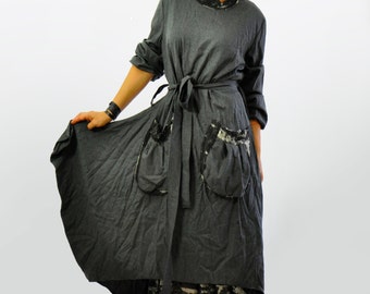 cos oversized wool dress COS COS OVERSIZED V-NECK WOOL DRESS - BLACK - Dresses