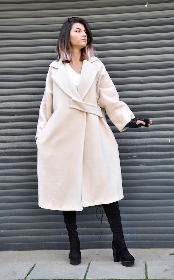 beige coat wool