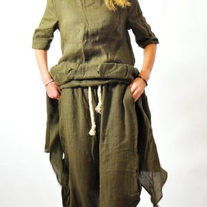 Military Cargo Pants, Linen Trosers, Loose Military Pants, Plus Size Linen Clothing, Plus Size Linen Pants, Wide Leg Pants, Oversize Pants