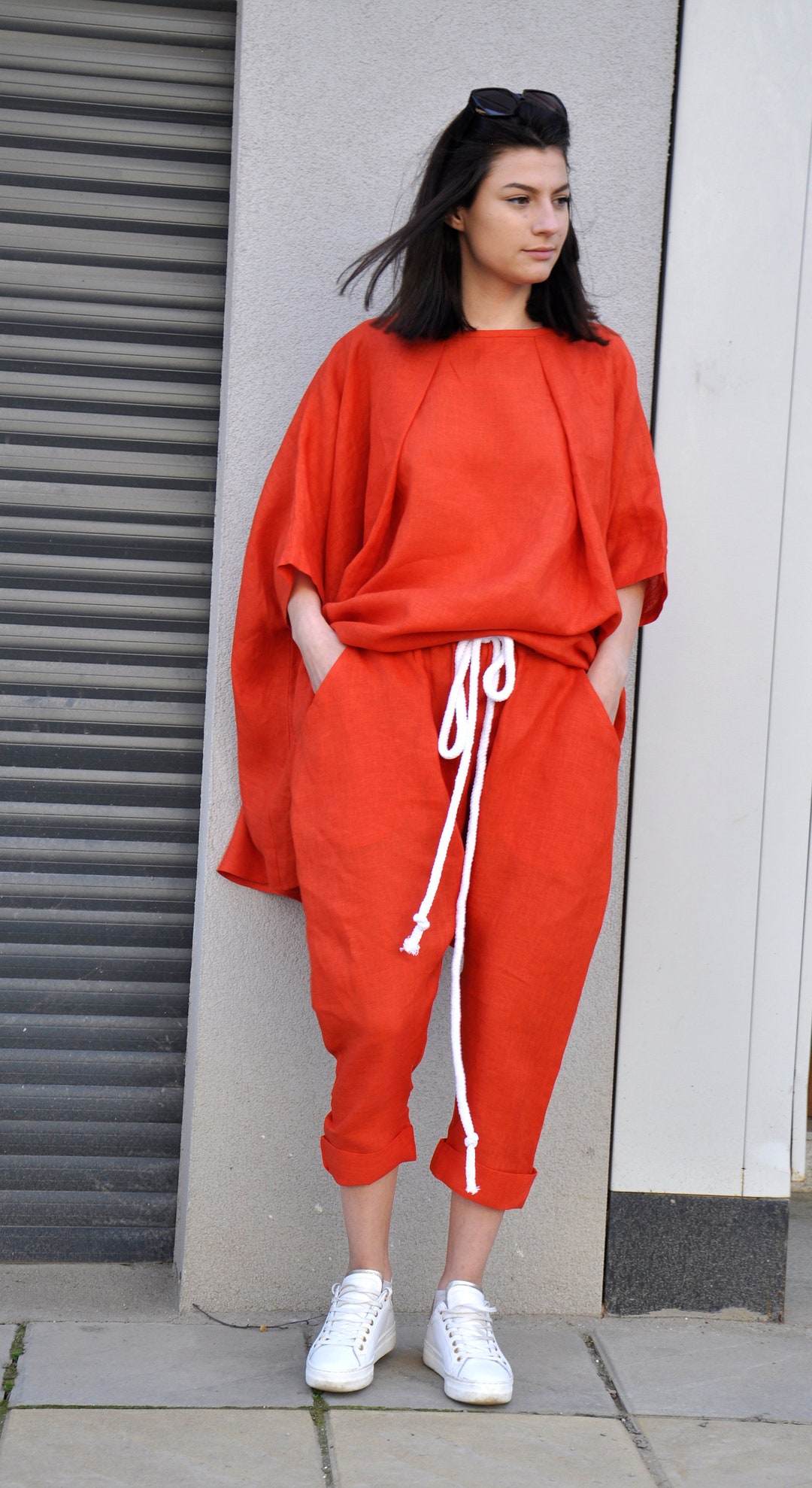 Vestito Floreale Abbigliamento Bambini Du Pareil Au Meme Pantaloni Di Lino  Arancioni, Pantaloni Harem, Abbigliamento In, image size:1080x1978