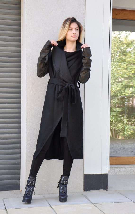 Black maxi on sale wool coat