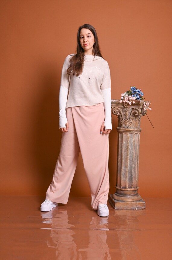 Pantalon rose poudré 2025 femme